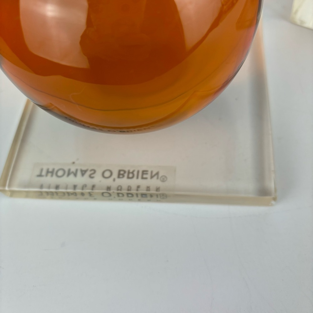 Vintage Modern Thomas O’Brian-Amber Lucite Sphere Bookends - Pair - Picture 3 of 15